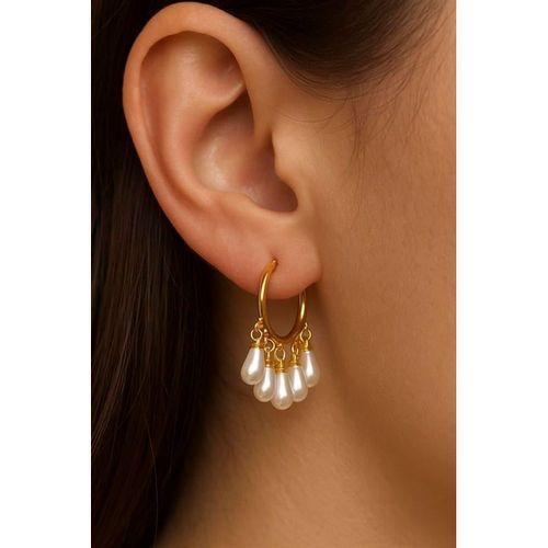 İnci Sallantılı Küpe - Altın