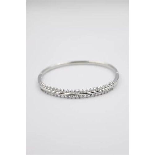 Taşlı Vip Bilezik - Gümüş