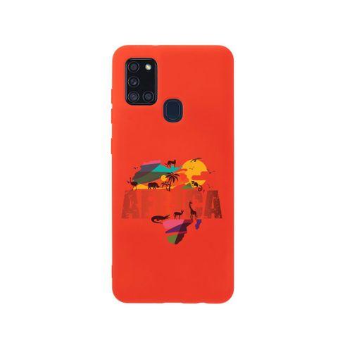 Samsung A21s Africa Premium Silikonlu Kırmızı Telefon Kılıfı