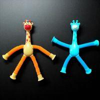 2PCS GİRAFFE ANIMAL POP TUBES TURUNCU MAVİ ZÜRAFA TELESKOPİK UZAYAN ZÜRAFA YENİ NESİL STRES OYUNCAĞI