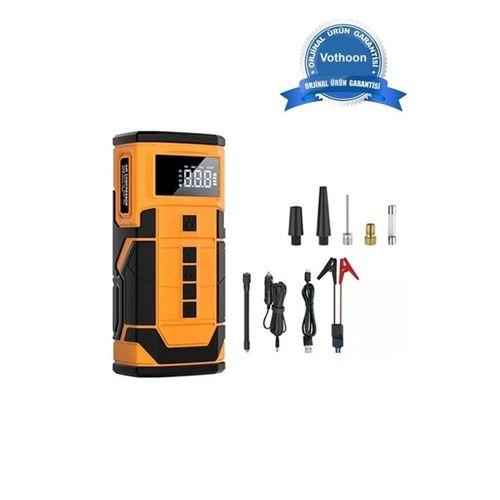 8000 Mah Taşnabilir Dijital Ekranlı Araç Akü Takviyeli,powerbank,ışıklı Oto Hava Kompresörü