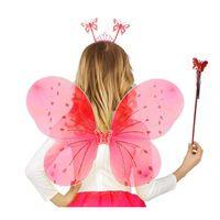 Kırmızı Çocuk Kelebek Kanadı Tacı ve Asa Seti, Eğlenceli ve Şık, Çocuklar İçin Ideal Set
