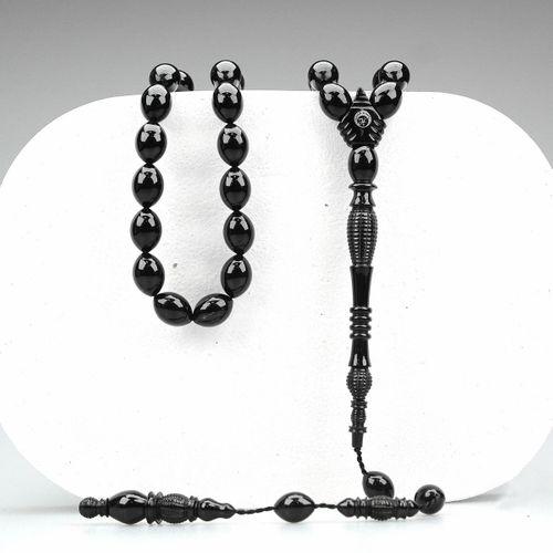 Oltu Taşı Özel Seri İmame Fıçı Oyma İşçilikli Tespih