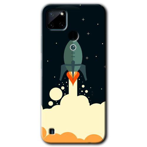 Realme C21 Kılıf HD Desen Baskılı Arka Kapak - Space Smoke