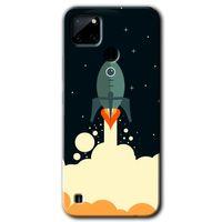 Realme C21 Kılıf HD Desen Baskılı Arka Kapak - Space Smoke