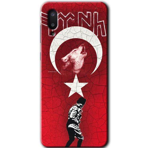 Samsung Galaxy A02 Kılıf Baskılı Kapak - Bozkurt Atam + 5D Tam Kaplayan Cam