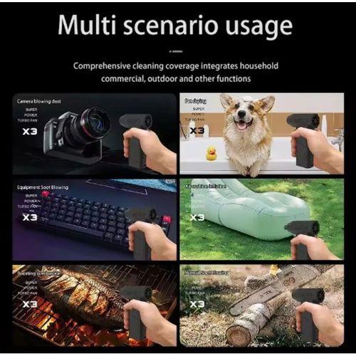 Turbo Jet 160000rpm Şarjlı Turbo Jet Şiddetli Fan Yüksek Hızlı Güçlü Hava Üfleyici Araç Süpürgesi