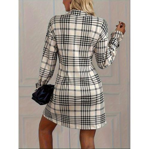 Kadın Uzun Kollu Yakalı önü Düğmeli Mini Modal Elbise