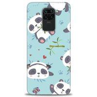 Xiaomi Redmi Note 9 Kılıf HD Baskılı Kılıf - Pandalar + Tam Ekran Koruyucu