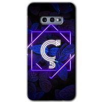 Samsung Galaxy S10e Kılıf Baskılı Kapak - Dark Neon Yaprak Ç Harfi + 5D Tam Kaplayan Cam
