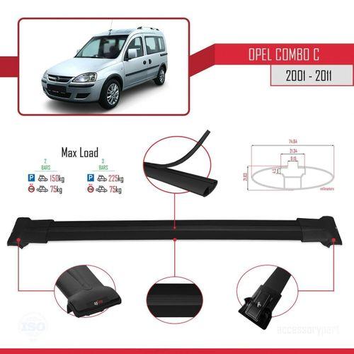 Opel Combo (C) 2001-2011 Arası ile uyumlu FLY Model Ara Atkı Tavan Barı SİYAH