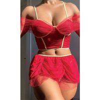 Mini Etekli Fantezi Bustiyerli Takım