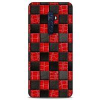 Oppo Reno 2 Kılıf Patchwork (47) Crystal Flex Kılıf Siyah Kırmızı