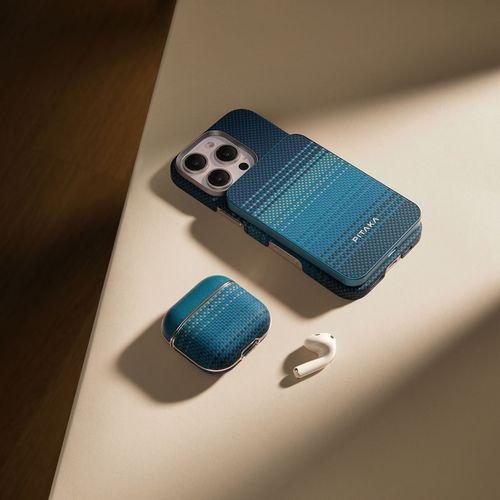Apple Airpods 4 Kılıf Aramid Fiber Pitaka Tactile Woven Sunset-Moonrise Serisi Sunset Kapak