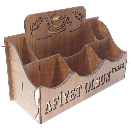 Ahşap Peçeteli Restoran-kafe Menaj Takımı