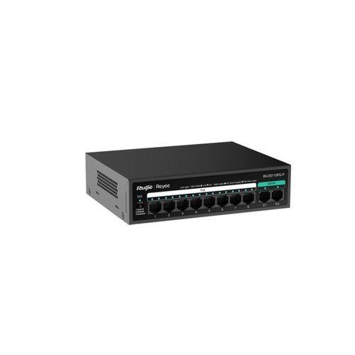 RUIJIE REYEE RG-ES110FG-P 8 PORT 10/100 + 2XGB RJ45 UPLINK METAL KASA 110W POE SWITCH