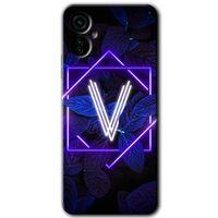 Tecno Spark 9 Pro Kılıf HD Desen Baskılı Arka Kapak - Dark Neon Yaprak V Harfi