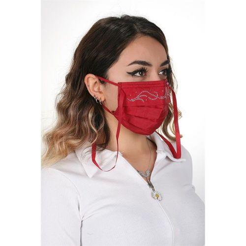 Gümüş İyonlu Boyundan Askılı Yıkanabilir Taşlı Maske T-1
