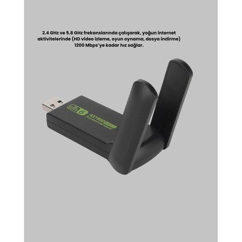 Ultratekno Dual Band Wifi Adaptör – 1200 Mbps, Usb 3.0, Çift Antenli, Geniş Kapsama Alanı Ve Yüksek Hız