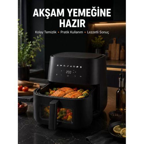 Dokunmatik Ekranlı Air Fryer Sağlıklı Yağsız Pişirme Cihazı