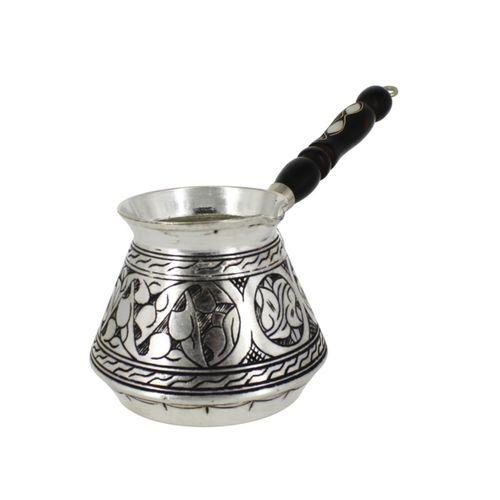 Turna Bakır Elit Külhan Cezve 3 No 7 Fincan Oyma İşleme Kalay Turna1269-6