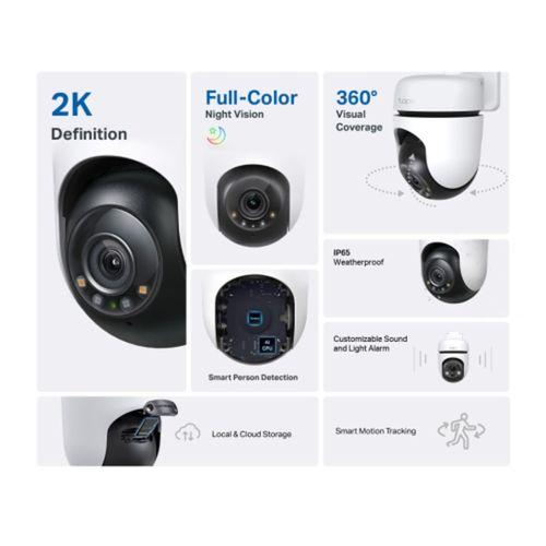 TP-LINK Tapo TC41 (C510W), 2K QHD, Yatay Dikey Dış Mekan, IP66, WiFi, Renkli Gece Görüşü, İki Yönlü Ses Güvenlik Kamerası