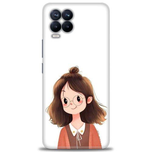 Realme 8 Kılıf HD Baskılı Kılıf - Tatlı Kız + Tam Ekran Koruyucu