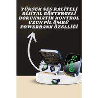 7 Kordonlu Akıllı Saat Ve Aynalı Bluetooth Kulaklık Powerbank Dijital Göstergeli