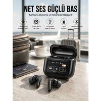 Yeni Nesil Bluetooth Kulaklık Ekranlı Yüksek Ses Kaliteli Uzun Şarj Süreli