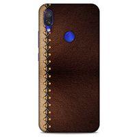 Xiaomi Redmi Note 7 Pro Kılıf Patchwork (21) Koruyucu Kapak Kahve Gold