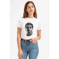 Muhammed Ali Illustrator Baskılı Beyaz Kadın Tshirt