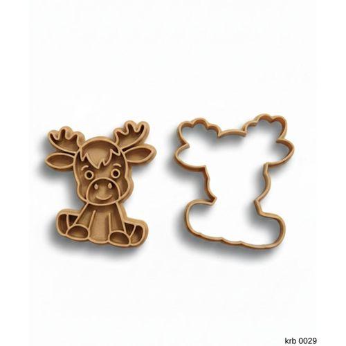 Sevimli Geyik Kurabiye Kalıbı – Yılbaşı Temalı Geyik Figürlü, Çift Parça Hamur Kesici, Şeker Hamuru ve Oyun Hamuru İçin