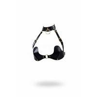 Siyah Göğüs Harness Boyunluklu O Halka Detaylı - Brf1226