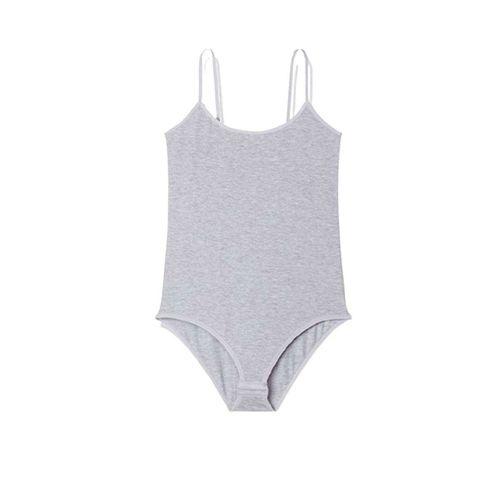 İp Askılı Kadın Çıtçıtlı Body Gri