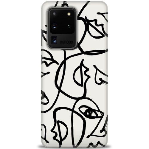 Samsung Galaxy S20 Ultra Kılıf HD Baskılı Kılıf - Suratlar + Tam Ekran Koruyucu