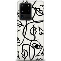 Samsung Galaxy S20 Ultra Kılıf HD Baskılı Kılıf - Suratlar + Tam Ekran Koruyucu