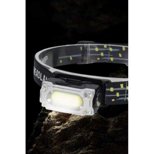 Beyaz Led Işık Sensörlü Kafa Lambası Lityum Batarya Led El Fenerli Şarjlı