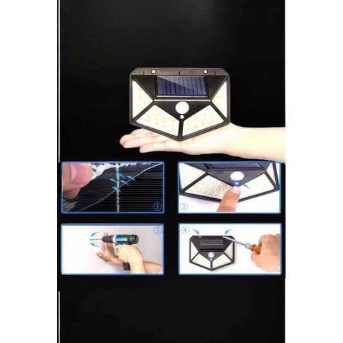 Güneş Enerjili Bahçe Aydınlatma Lambası Solar 100 Led Lamba