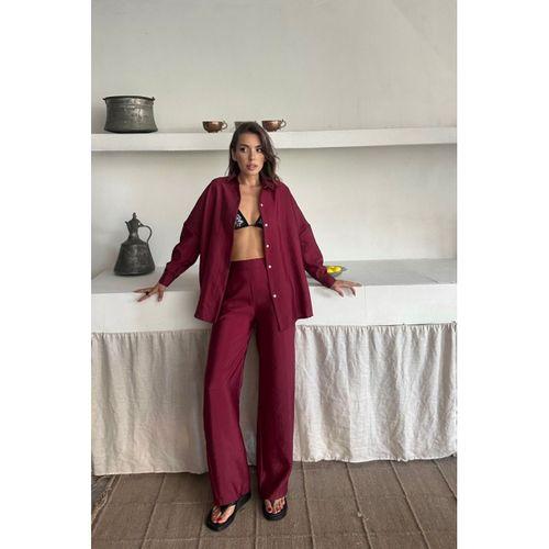 GÖMLEK-PANTOLON TAKIM CUPRA KUMAŞ - Bordo