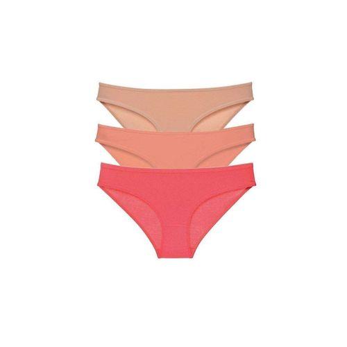 3 Adet Süper Eko Set Likralı Kadın Slip Külot Ten Pudra Fuşya