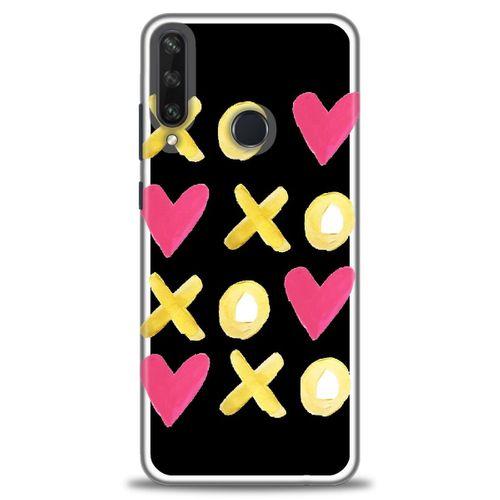 Huawei Y6P Kılıf HD Baskılı Kılıf - XOXOXO + Tam Ekran Koruyucu