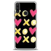 Huawei Y6P Kılıf HD Baskılı Kılıf - XOXOXO + Tam Ekran Koruyucu