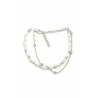 Zincirli İnci Bileklik - Gümüş