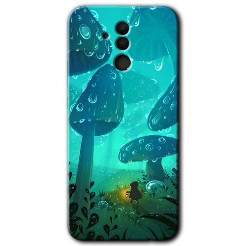 Huawei Mate 20 Lite Kılıf Baskılı Kapak - Silhoutte Dropss + 5D Tam Kaplayan Cam