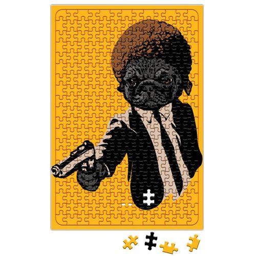Silahlı Pug Köpek Puzzle 240 Parça Yapboz