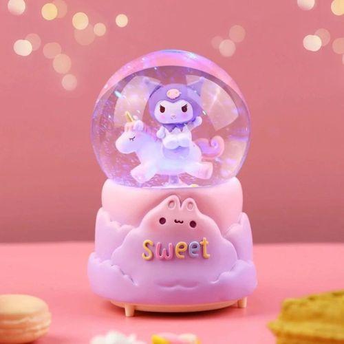 Kuromi İçi Dönmeli Püskürtmeli Işıklı Müzikli Kar Küresi Büyük Boy Alk3038 - Lisinya