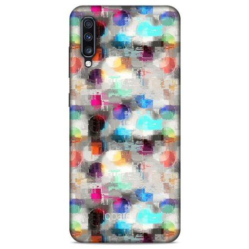 Samsung Galaxy A70 Kılıf Pastel Renkler (8) Baskılı Kılıf Turkuaz Beyaz
