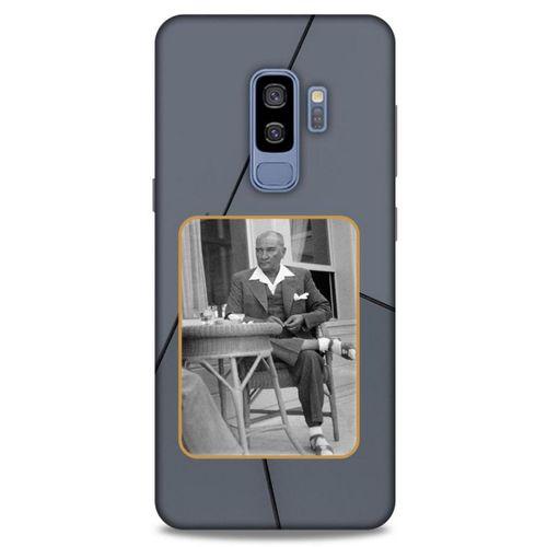Samsung Galaxy S9 Plus Kılıf Atatürk (31) TPU Kılıf Koyu Gri
