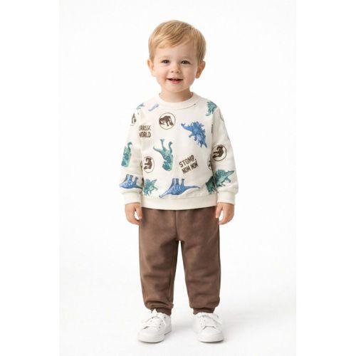 Erkek Çocuk Önü Baskılı Sweatshirt Ve Eşofman Alt Takım BGL-ST05256