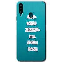 MRCİLETİSİM Samsung Galaxy A20s Kılıf HD Desen Baskılı Arka Kapak + Temperli Cam - Want You